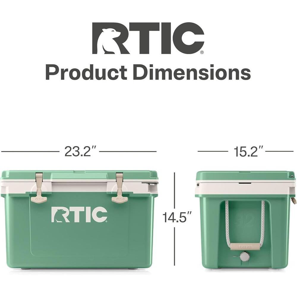 RTIC Enfriador Ultraligero 32 Cuartos, Portátil y Aislado para Bebidas y Camping, 30% más Ligero que Refrigeradores Convencionales