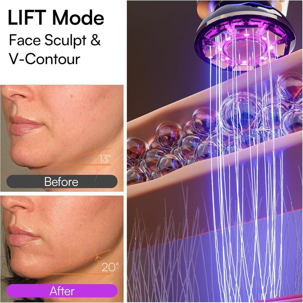 Terapia de luz roja 3 en 1 INIA para cara y cuello, dispositivo de belleza para hinchazón y reafirmación de la piel