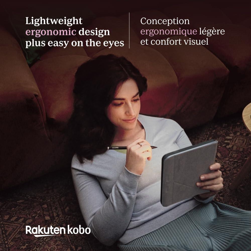 Kobo Libra Colour eReader con pantalla Kaleido™ 3, modo oscuro, resistencia al agua y soporte para audiolibros, color blanco
