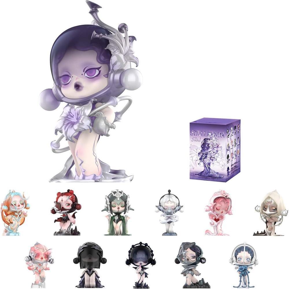 POP MART SKULLPANDA The Sound Series Figures, SKULLPANDA Blind Box Figures, Random Design Action Figures Collectible Toys Home Decorations, Holiday Birthday Gifts, Single Box