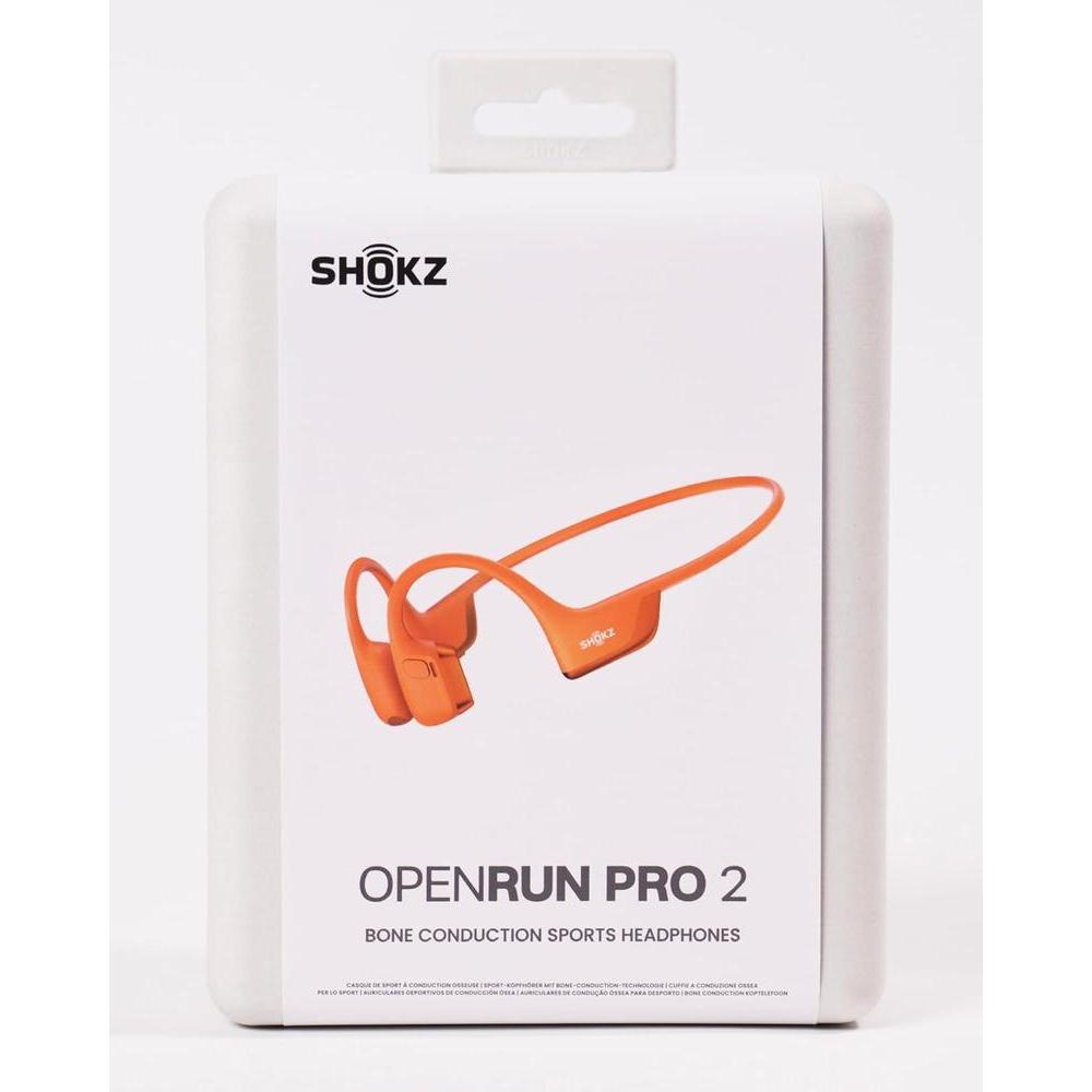 SHOKZ Openrun Pro2 - Auriculares Open Ear, Bluetooth, Inalámbricos, Conducción Ósea, Naranja, Resistente Al Sudor