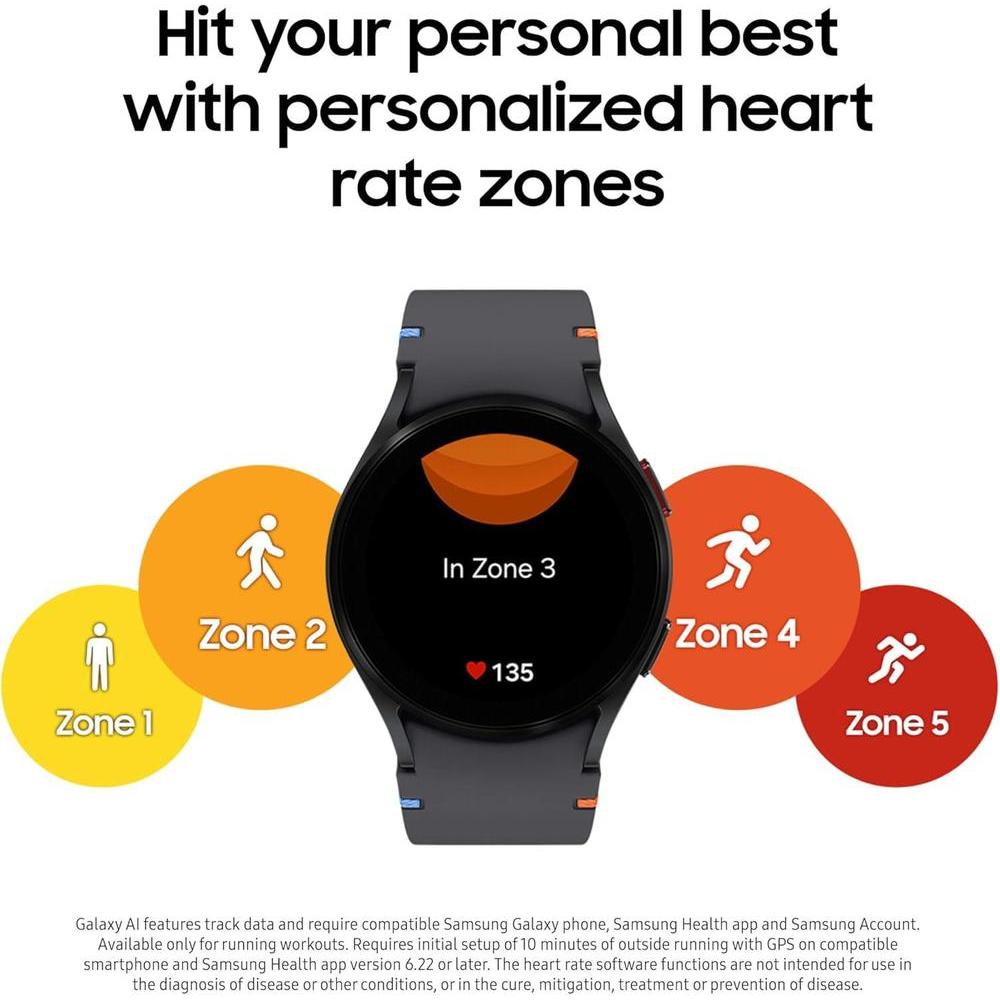 SAMSUNG Galaxy Watch FE - Reloj Inteligente Bluetooth AI de 4 cm con Seguimiento de Fitness Sensor BIA HR Personalizado Cardíaco Sueño 2024