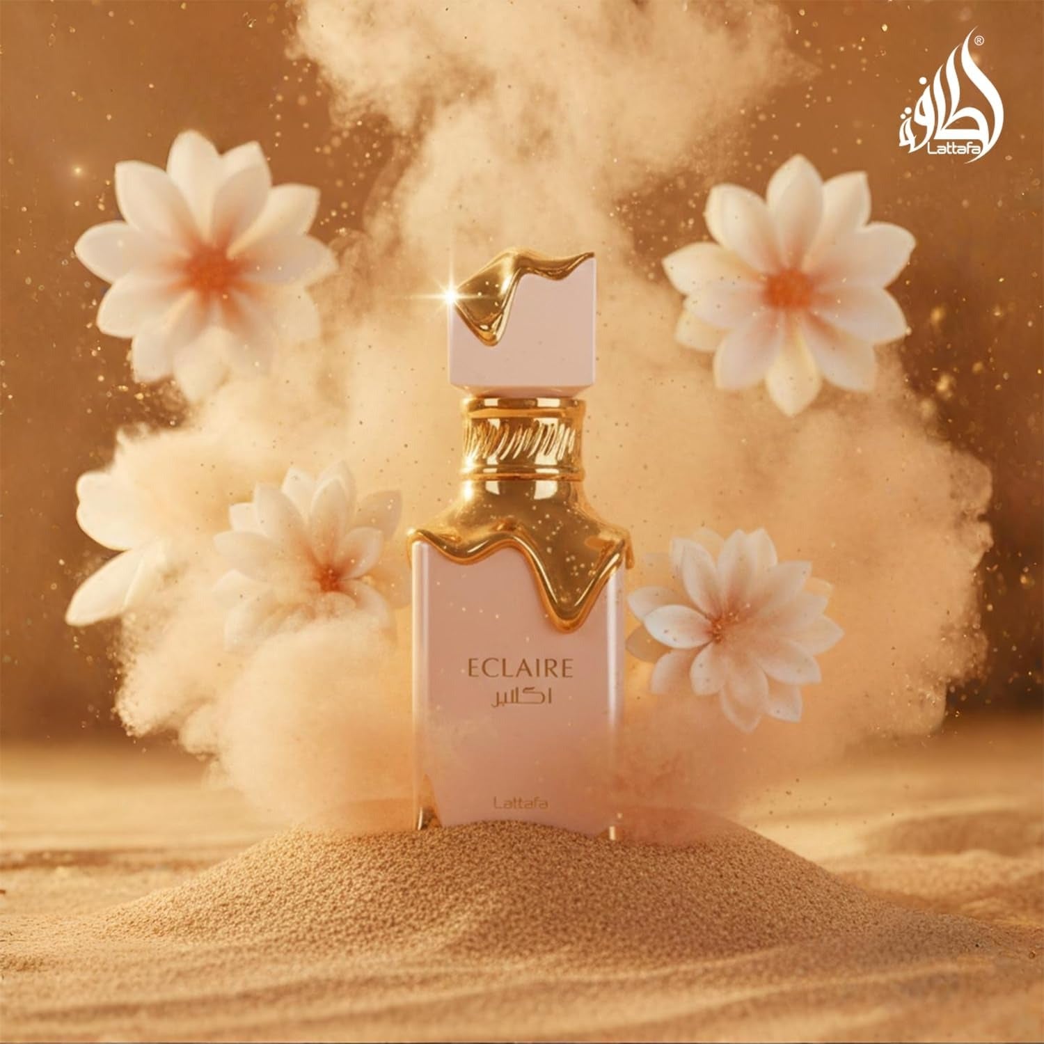 Lattafa Eclair - Vainilla, Caramelo, Dulce, Floral - Eau de Parfum Fragancia de Larga Duración para Mujeres, 3.40 Onzas / 100 ml