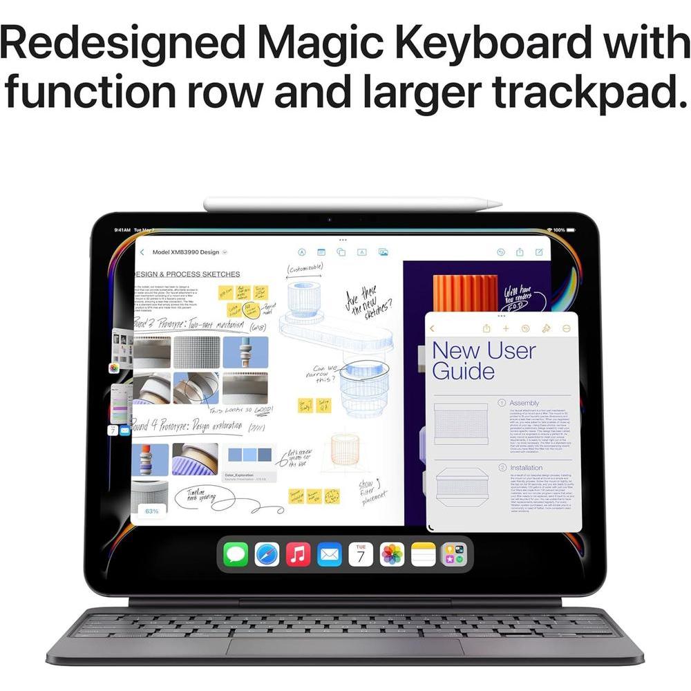 Funda con teclado Apple Magic para iPad Pro, experiencia superior de escritura, trackpad integrado, color blanco