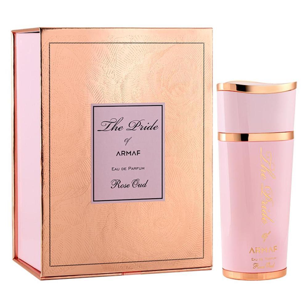 Eau de Parfum The Pride of Armaf Rose Oud, fragancia femenina con notas de lavanda, pachulí y vainilla, larga duración
