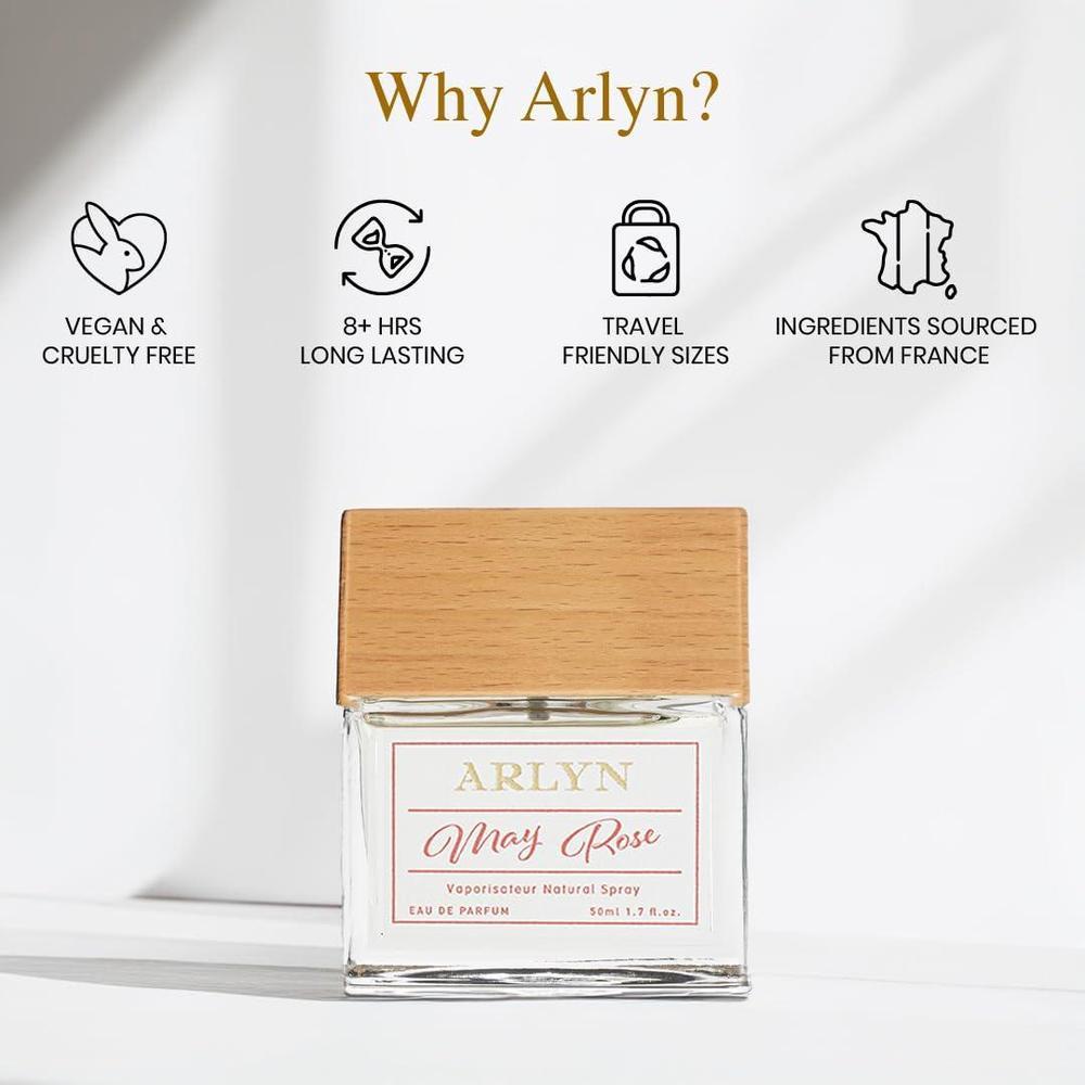 ARLYN May Rose Eau de Parfum - Perfume EDP para mujer, aroma duradero y vegano, sin sulfatos ni parabenos, no probado en animales