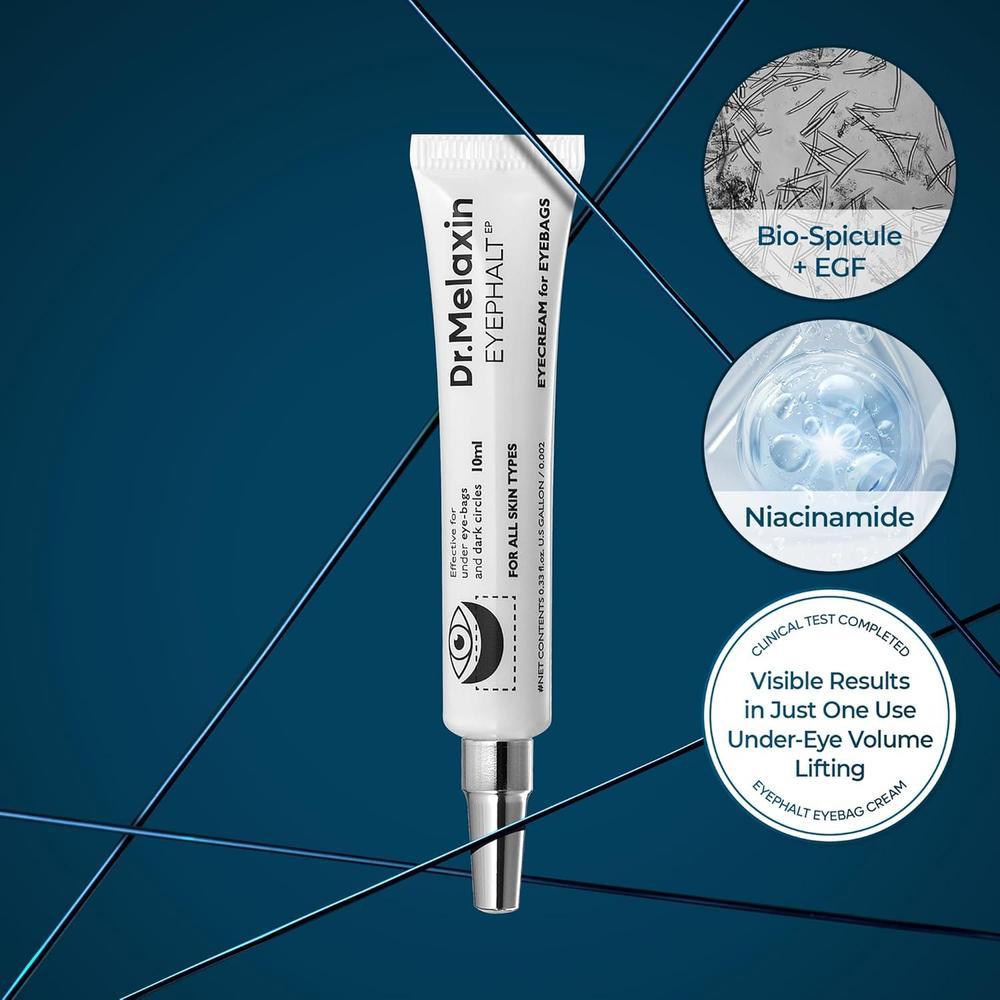 Crema para Bolsas de Ojos Dr.Melaxin Eyephalt, reducción de hinchazón y ojeras, mejora la elasticidad con EGF y Bio-Spicule
