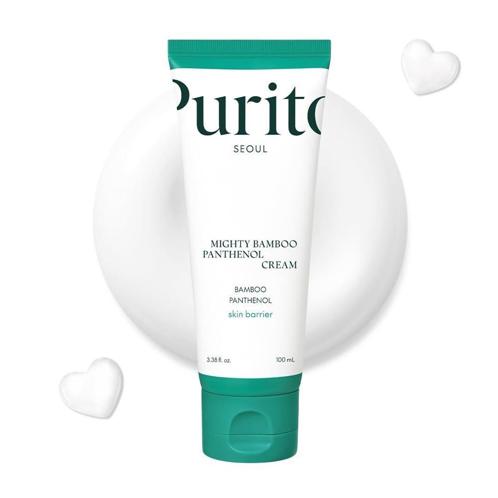 PURITO Panthenol 10% Crema post-acné | Hidratante para marcas de imperfecciones, reparación de barreras | Sin silicona, no comedogénica, sin fragancia, vegano y libre de crueldad | Cuidado de la piel coreano, 100 mL 3.38 onzas líquidas