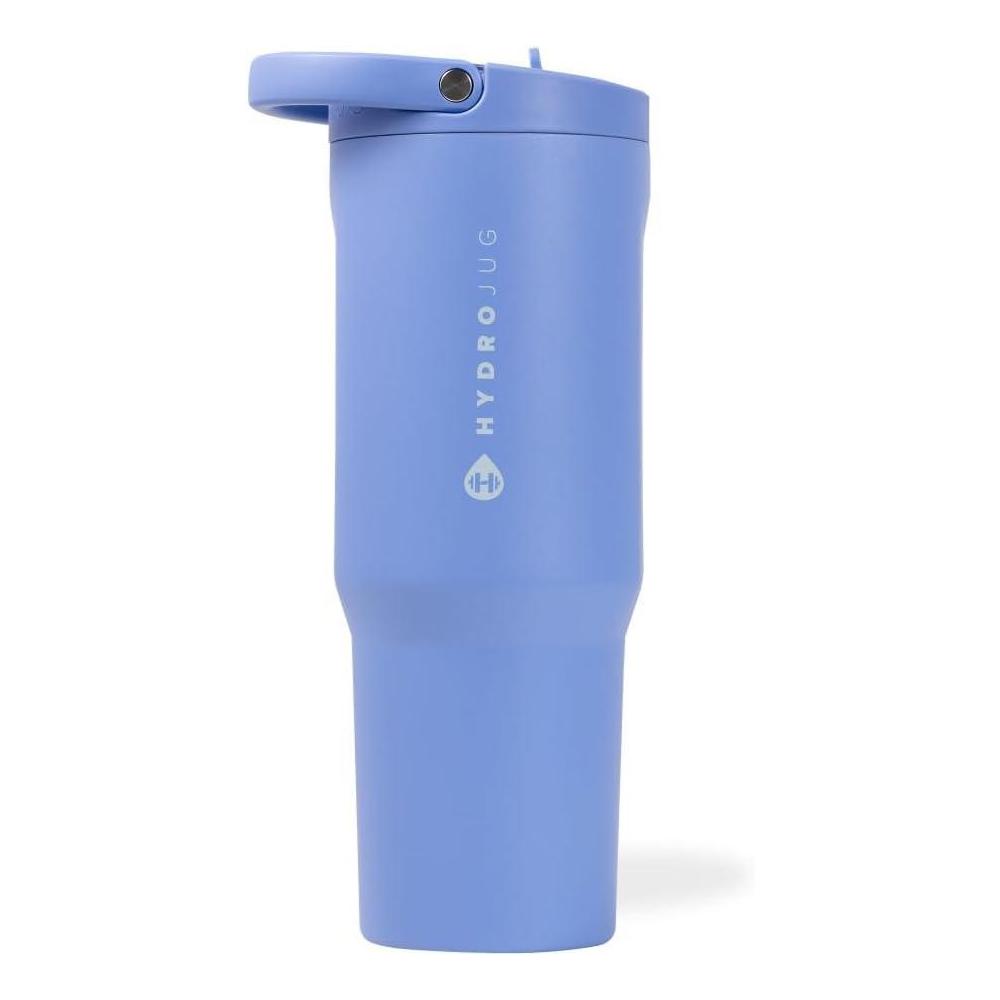 HydroJug Sport - Stainless Steel Tumbler with Straw, Vacuum Insulated, 32oz Leakproof Water Bottle, Ergonomic Design, Reusable, Dishwasher Safe, Rubber Base, Durable for Gym or Outdoors, Light Blue