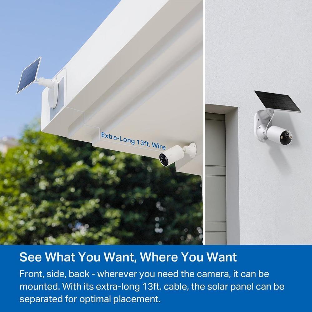 Tapo TP-Link SolarCam C402 Kit cámara de batería para exteriores con panel solar inalámbrica 1080P y detección gratuita de movimiento