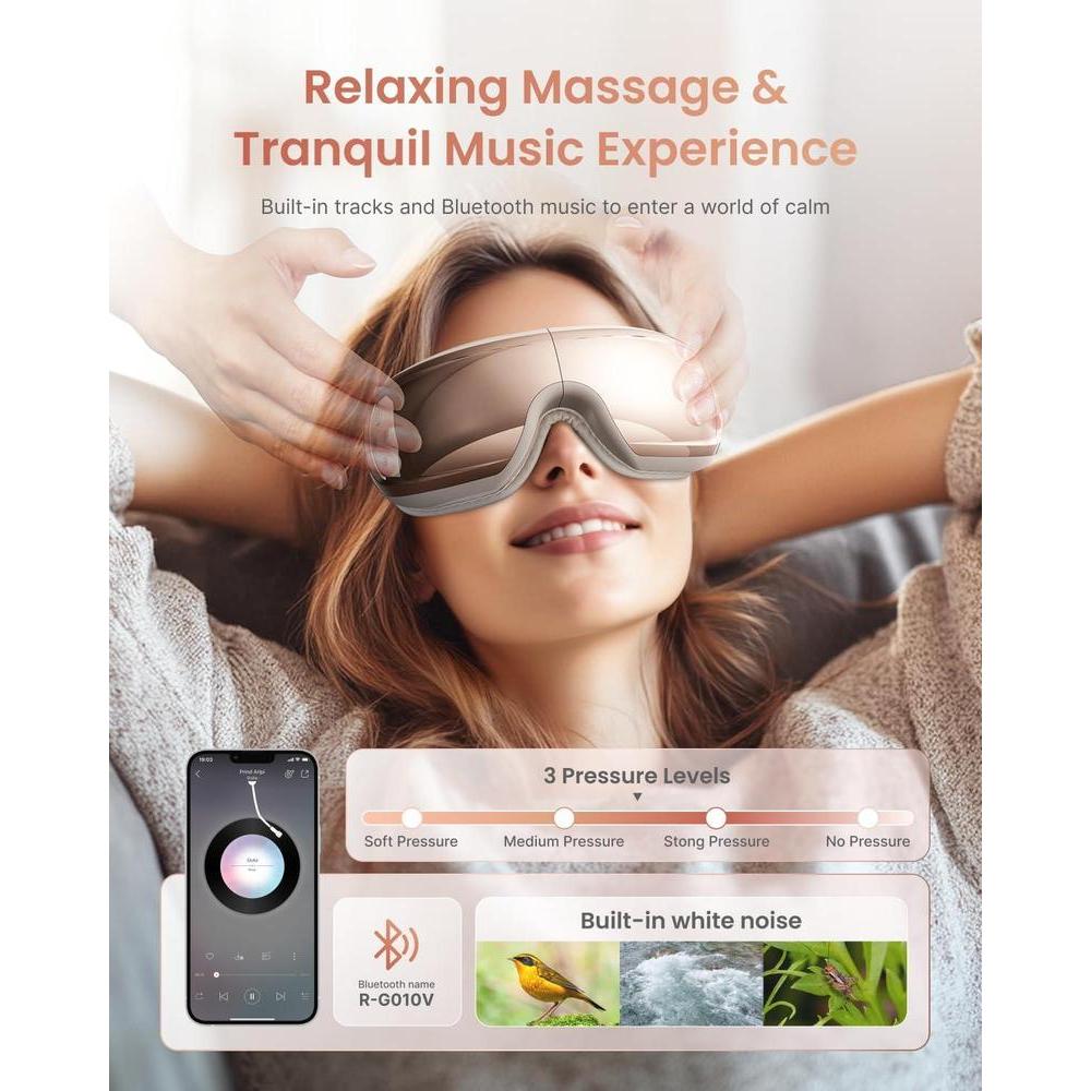Masajeador De Ojos Renpho Eyeris Con Calor, Enfriamiento, Control De Voz Y Bluetooth
