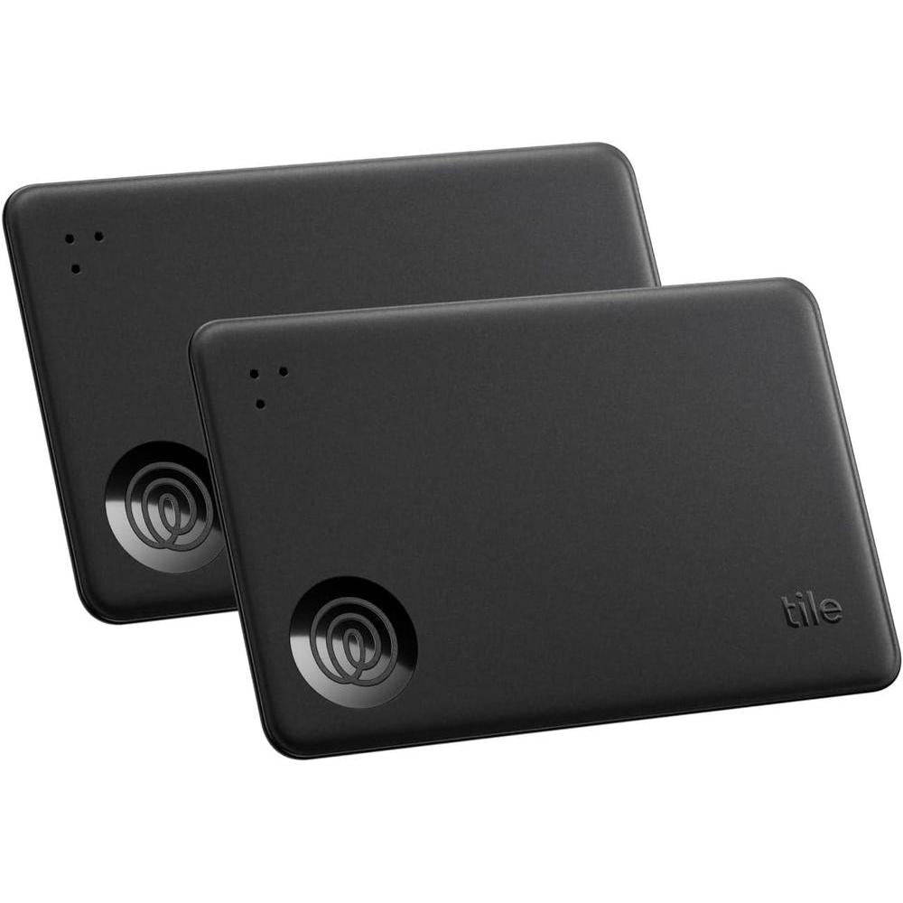 Tile by Life360 Slim - Wallet Finder, Bluetooth Tracker and Item Locator for Luggage Tags, Passports and More. Both iOS and Android Compatible. Phone Finder. 2-Pack (Black)