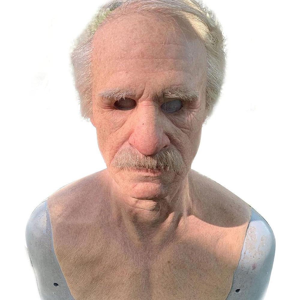 Máscaras realistas de terror de anciano para adultos, ideales para Halloween y bromas espeluznantes