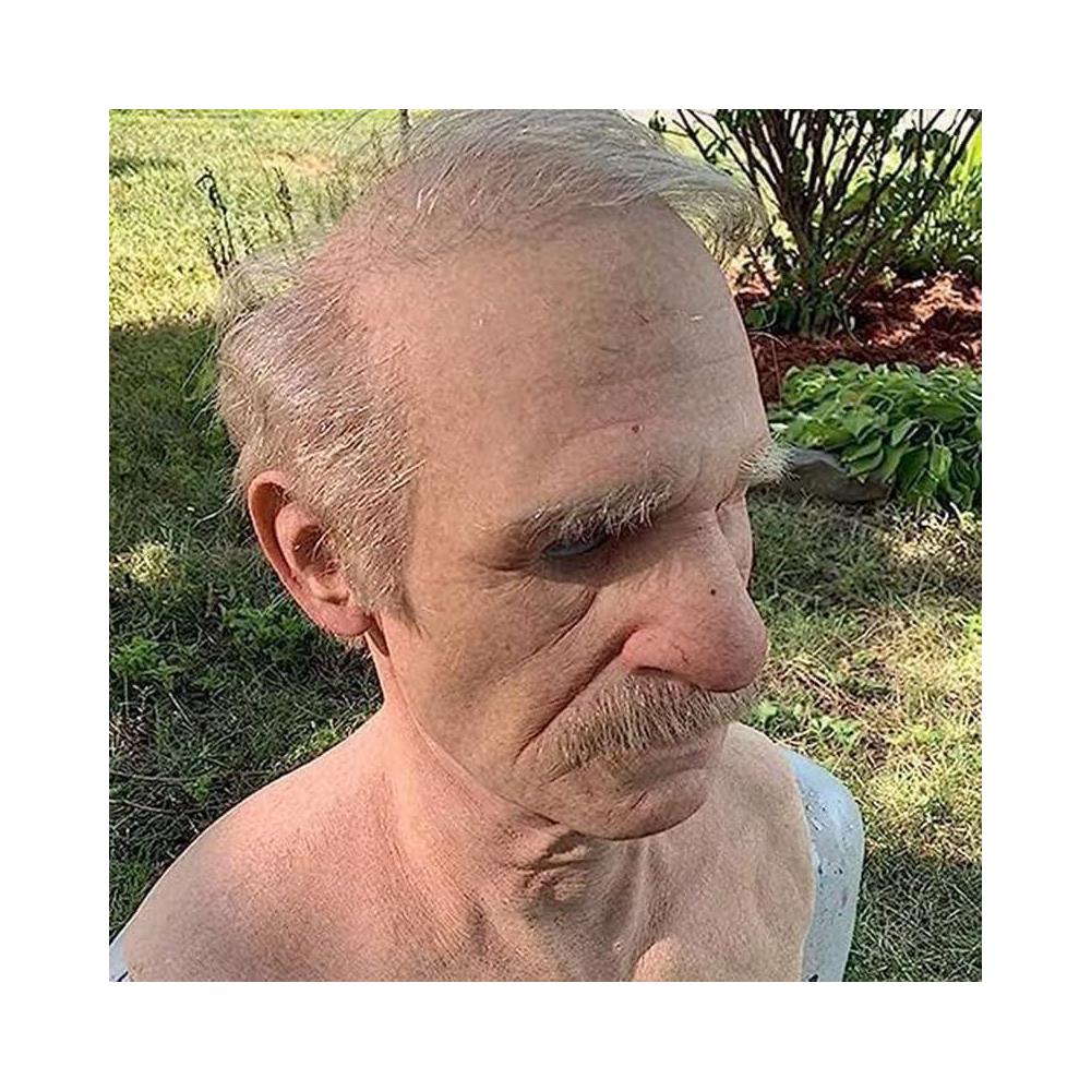 Máscaras realistas de terror de anciano para adultos, ideales para Halloween y bromas espeluznantes