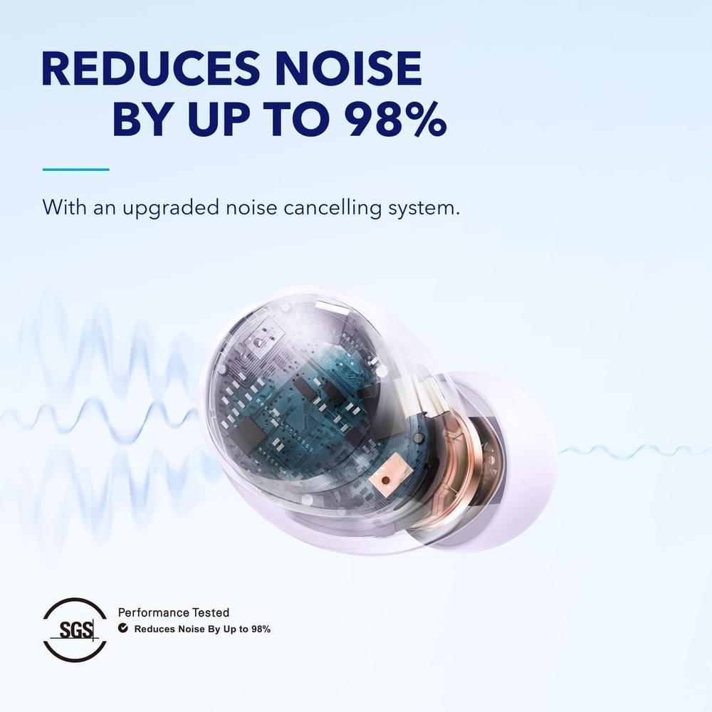 Soundcore A40 Auriculares Inalámbricos Cancelación de Ruido Púrpura Auriculares Intraurales