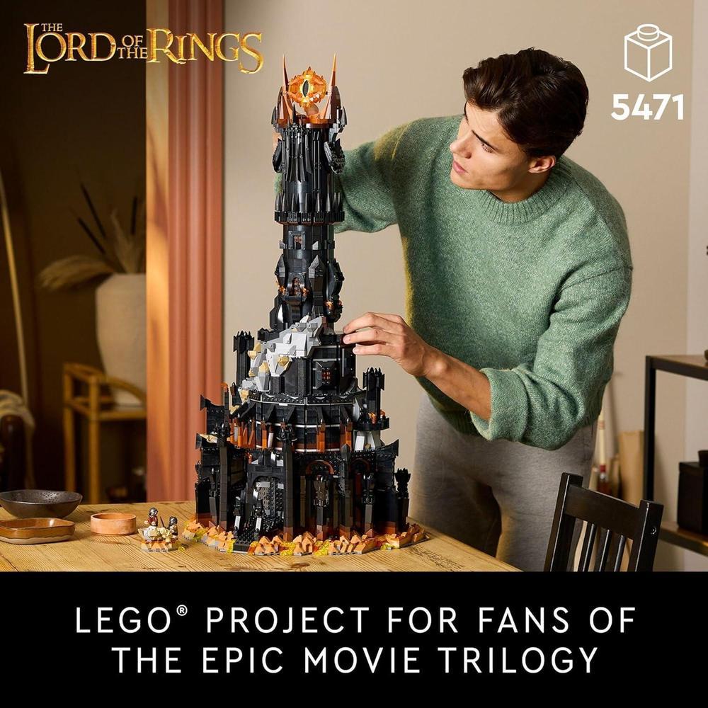 LEGO Icons El Señor de los Anillos Barad-dûr Juego de construcción para adultos con 10 minifiguras, ideal para fanáticos