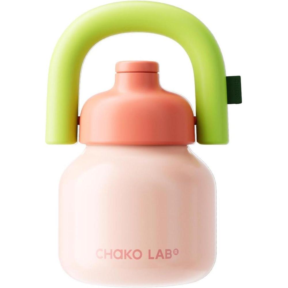 Insulated Water Bottle with Straw Lid, Handle, Straw and Screw-On Lid, 33 oz, Stainless Steel Fitness and Sports Water Bottle, BPA Free (Pink and Green)