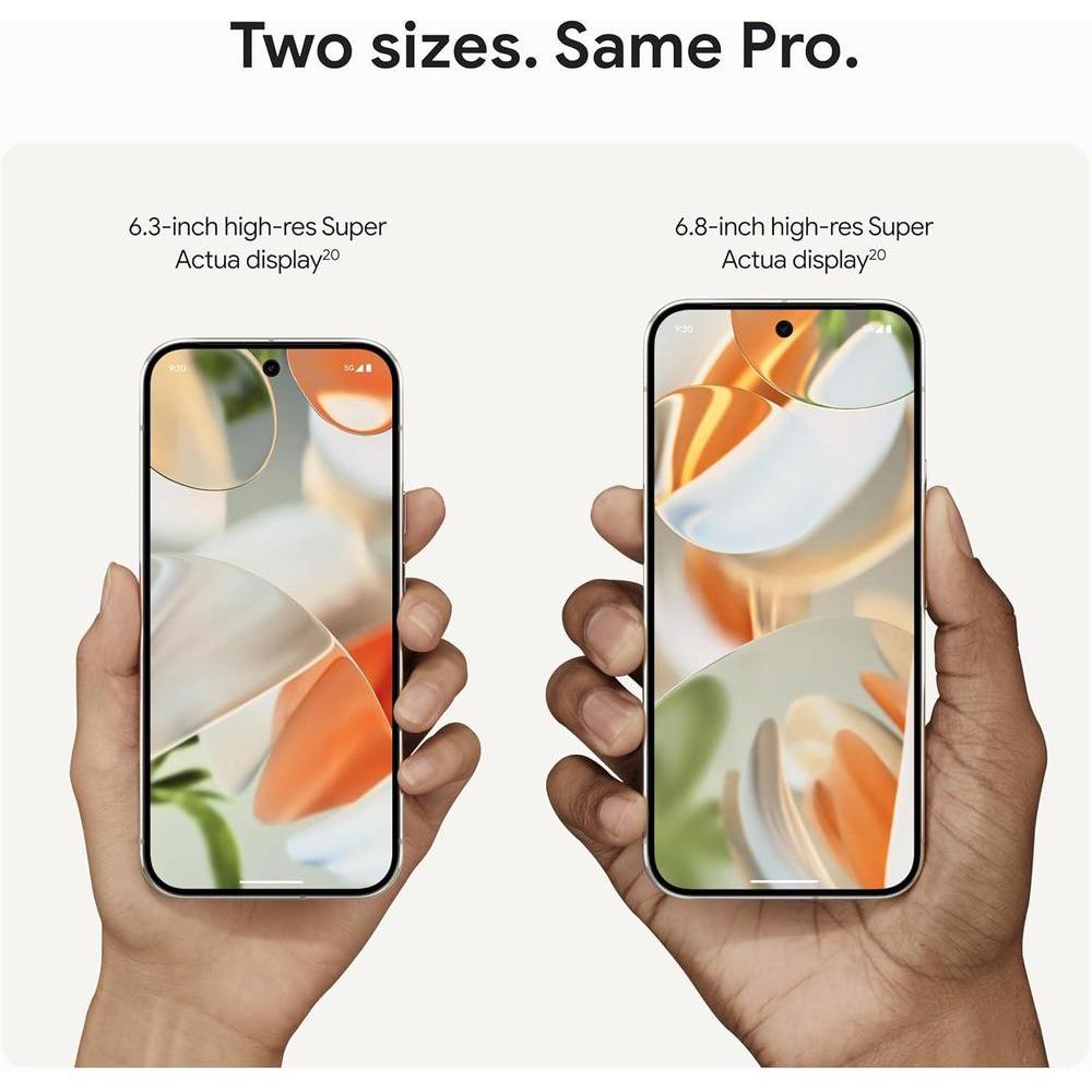 Google Pixel 9 Pro - Smartphone Android desbloqueado con Gemini, sistema de cámara trasera triple, batería de 24 horas y pantalla Super Actua de 6,3 pulgadas (15,3 cm), color avellana, 128 GB