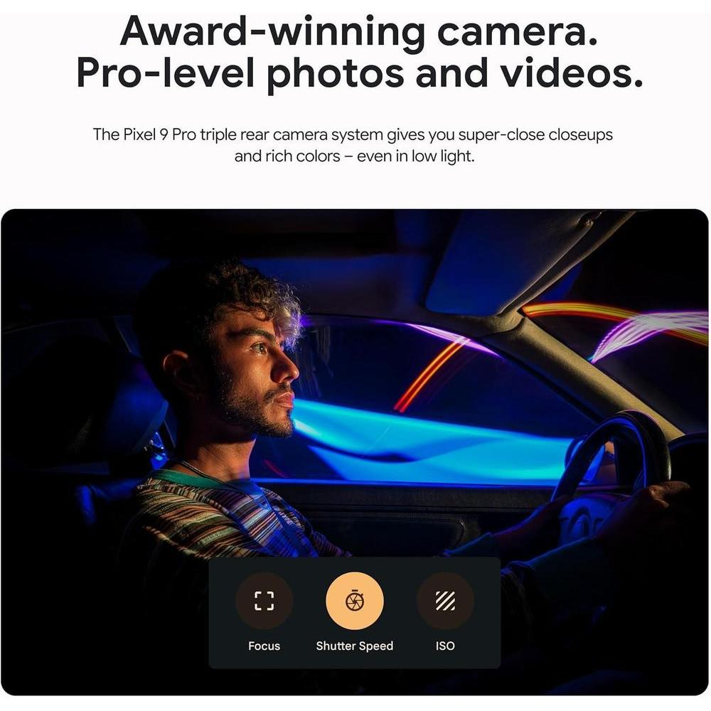 Google Pixel 9 Pro - Smartphone Android desbloqueado con Gemini, sistema de cámara trasera triple, batería de 24 horas y pantalla Super Actua de 6,3 pulgadas (15,3 cm), color avellana, 128 GB