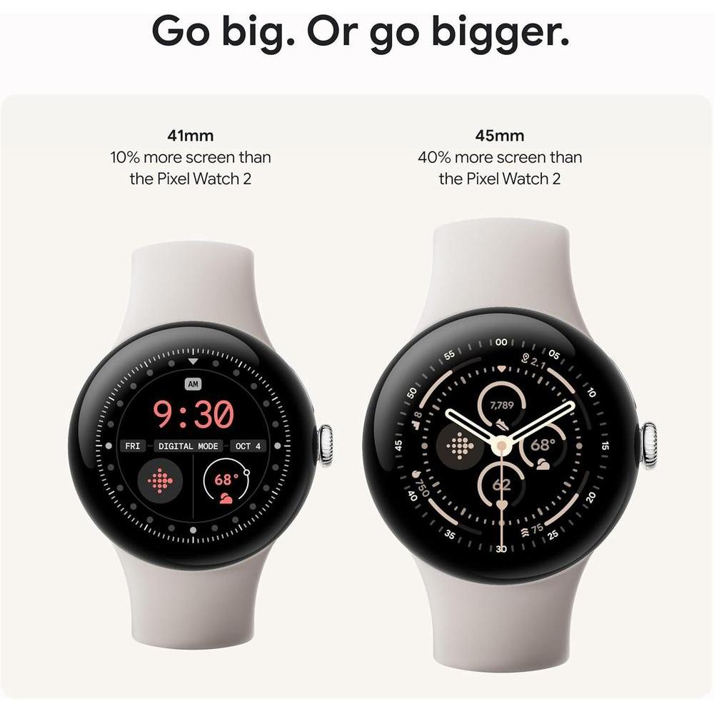 Google Pixel Watch 3 (1.77 pulgadas) - Reloj inteligente Android con seguimiento de frecuencia cardíaca, funciones de Fitbit, Fitness Insights, batería de 24h, carcasa de aluminio