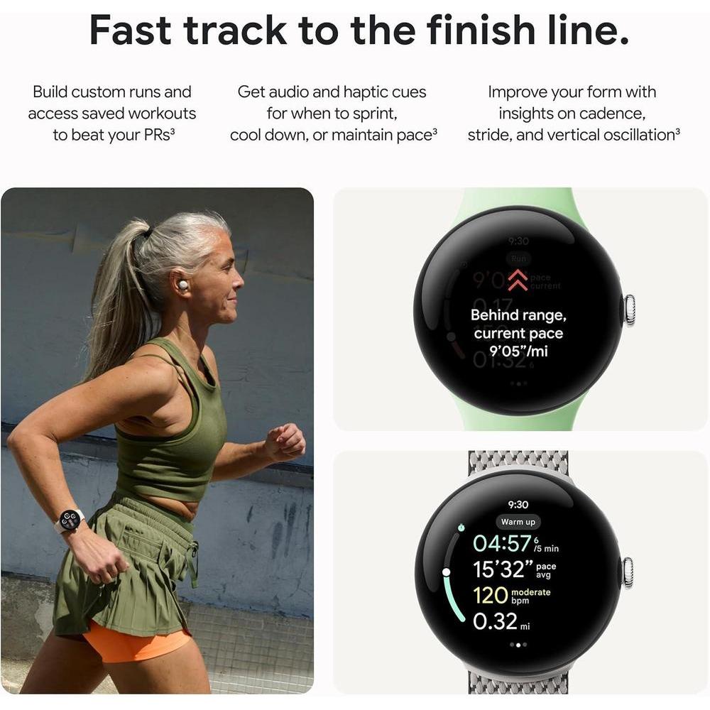 Google Pixel Watch 3 (1.77 pulgadas) - Reloj inteligente Android con seguimiento de frecuencia cardíaca, funciones de Fitbit, Fitness Insights, batería de 24h, carcasa de aluminio