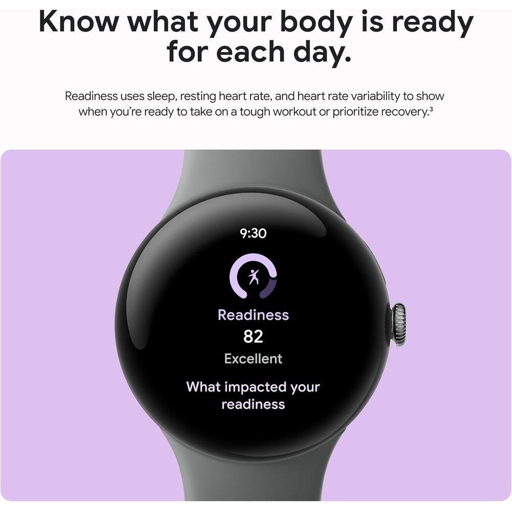Google Pixel Watch 3 (1.77 pulgadas) - Reloj inteligente Android con seguimiento de frecuencia cardíaca, funciones de Fitbit, Fitness Insights, batería de 24h, carcasa de aluminio
