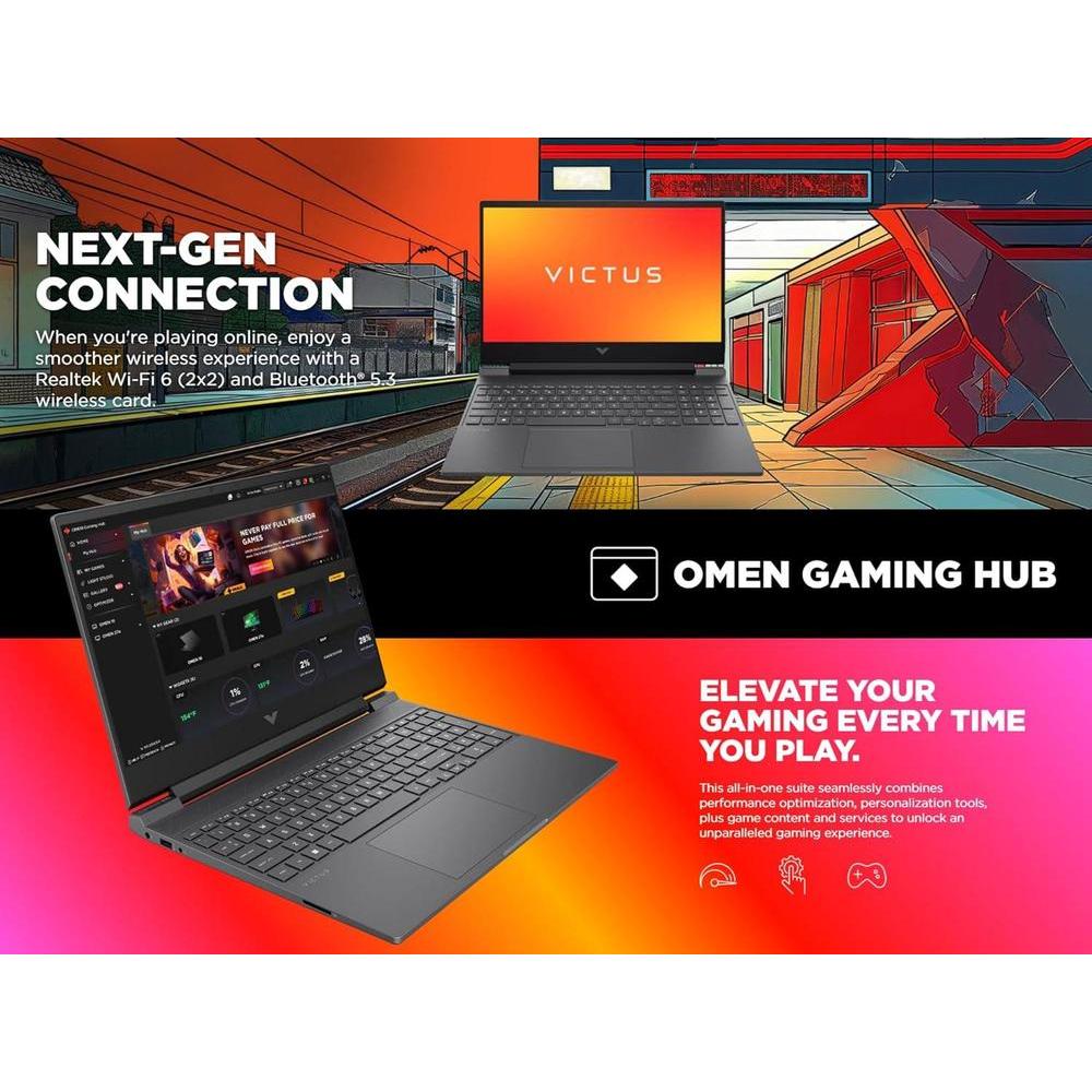 HP Victus - Laptop Gamer, 15.6",144Hz, Ryzen 5-8645HS, RTX 4050, 16GB RAM, 1TB SSD, Win11 Home