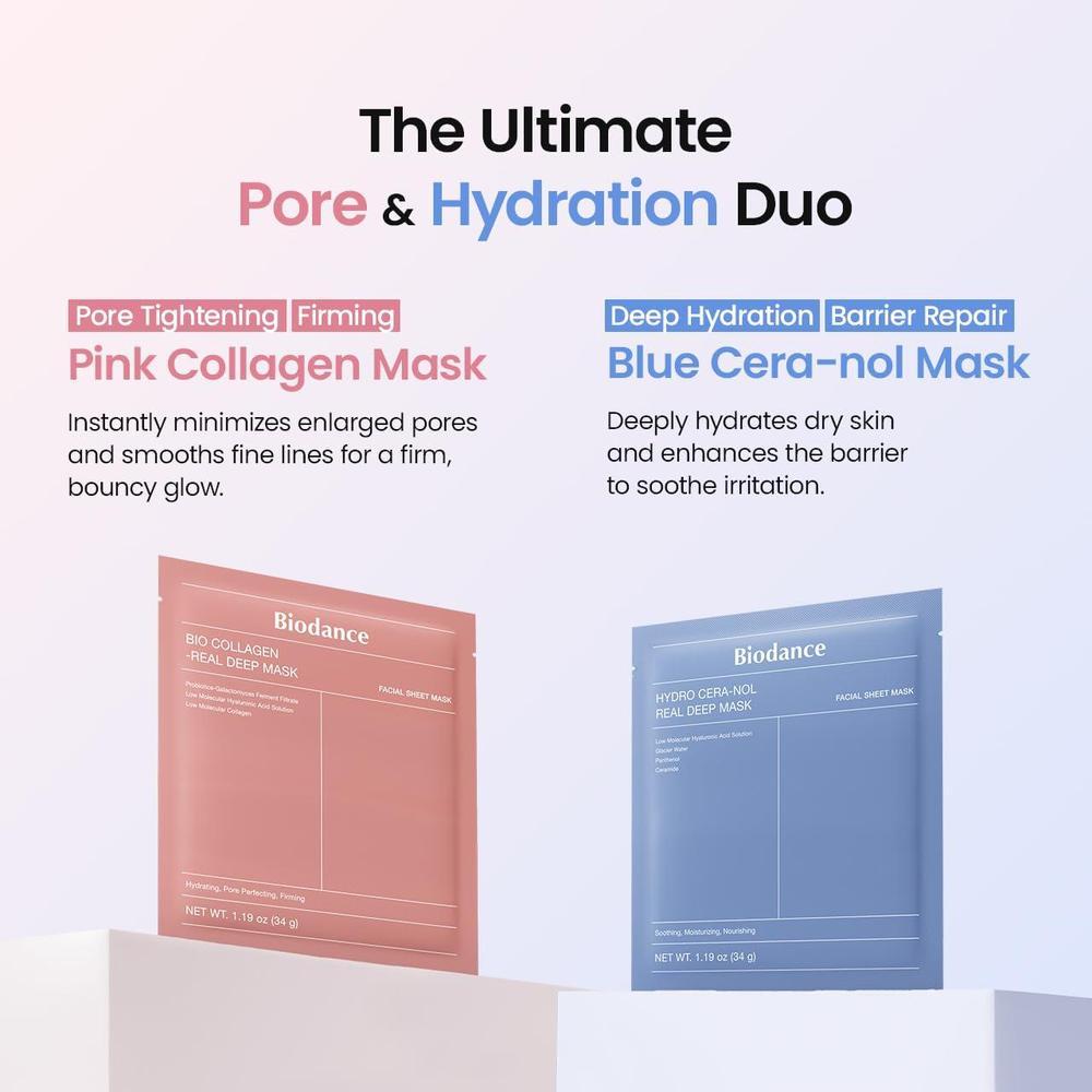 Mascarillas Biodance Hidrogel Bio-Colágeno Ceramidas 8 Unidades