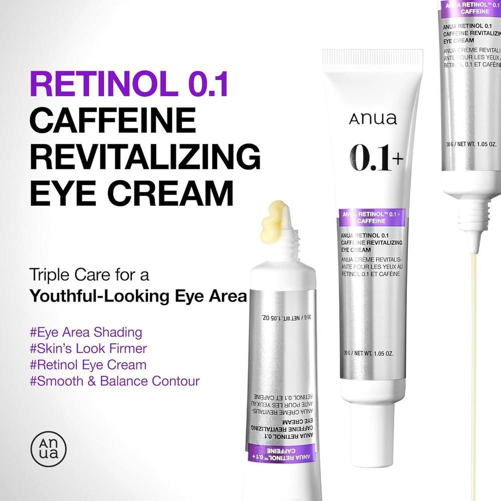 Anua Crema Revitalizante De Ojos Con Retinol 0.1% Cafeína Niacinamida 30g