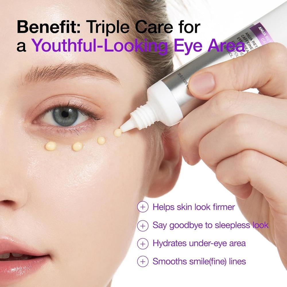 Anua Crema Revitalizante De Ojos Con Retinol 0.1% Cafeína Niacinamida 30g