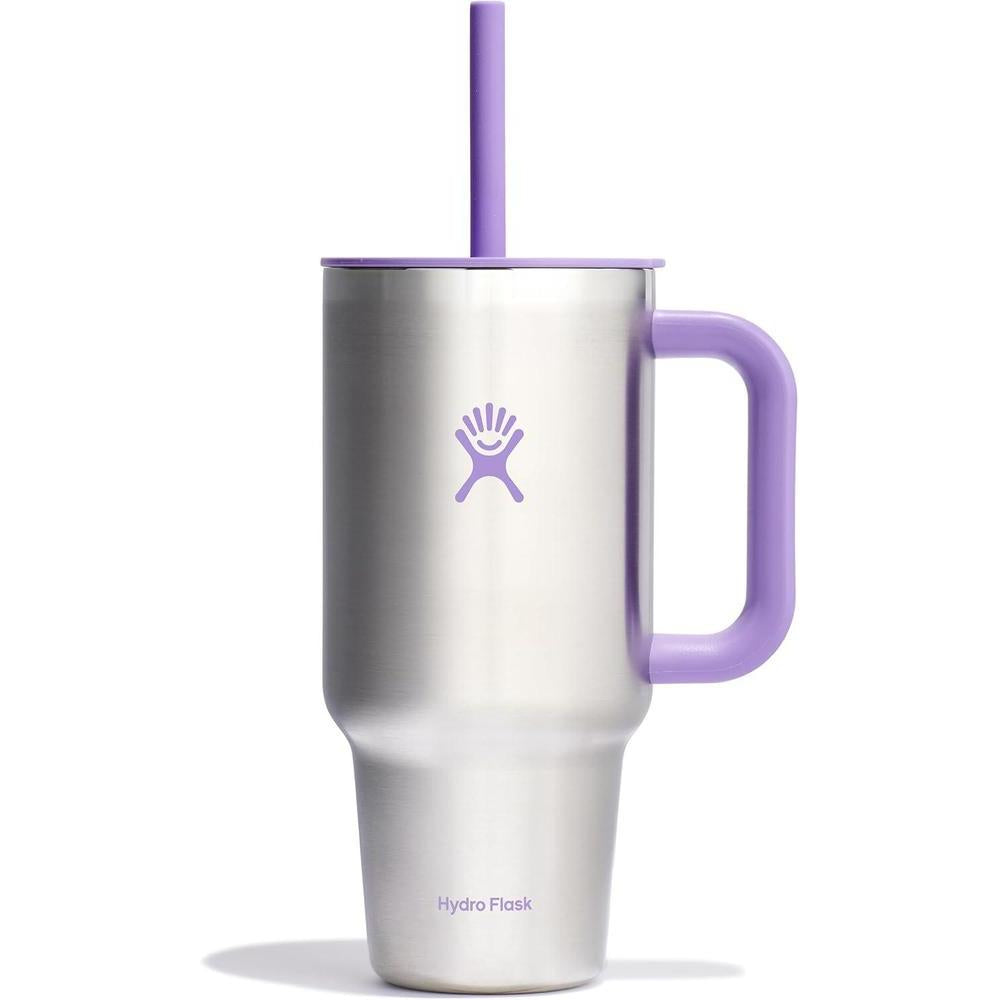 Hydro Flask Travel Tumbler Stainless Steel Insulated Cup with Lid and Straw for Cold Water and Drinks for Sports, School, Work, Car, Travel and Weekends