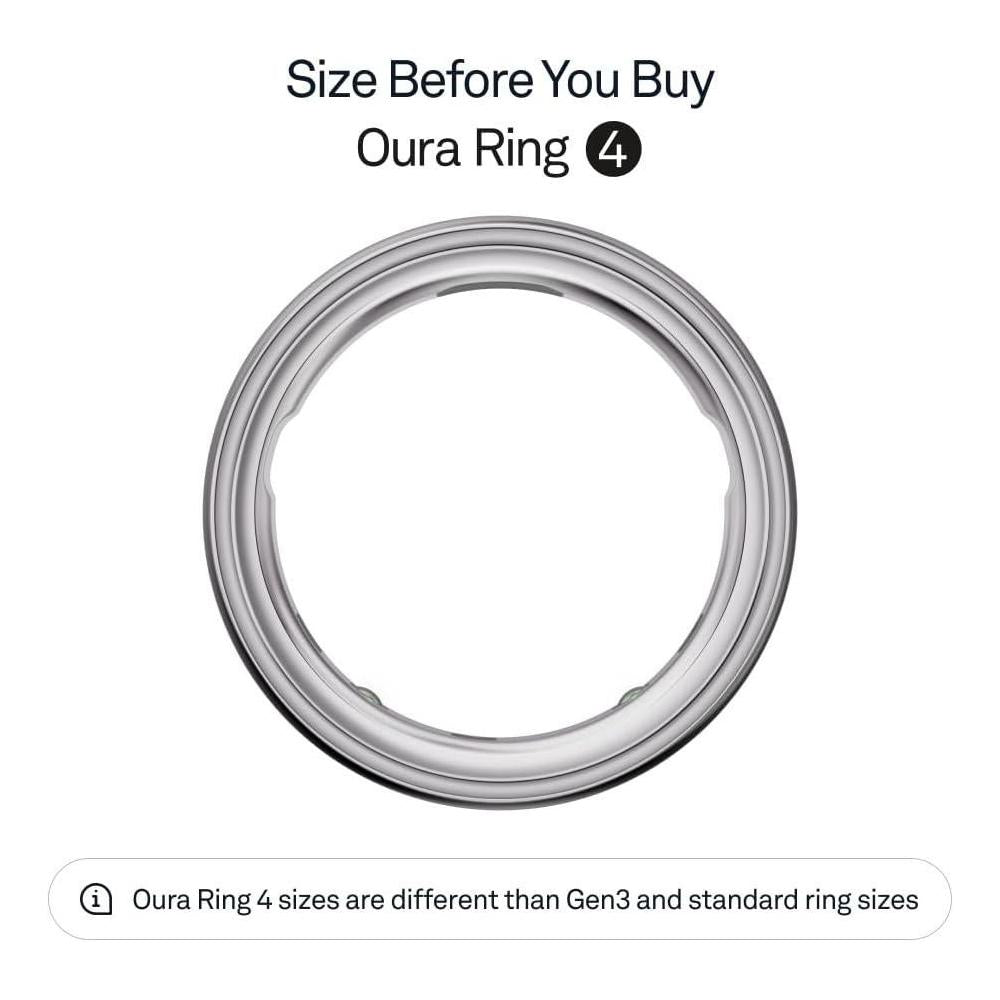 Anillo inteligente Oura 4 en plata, monitorea salud, sueño, actividad y más. Compatible con iOS y Android, resistente al agua