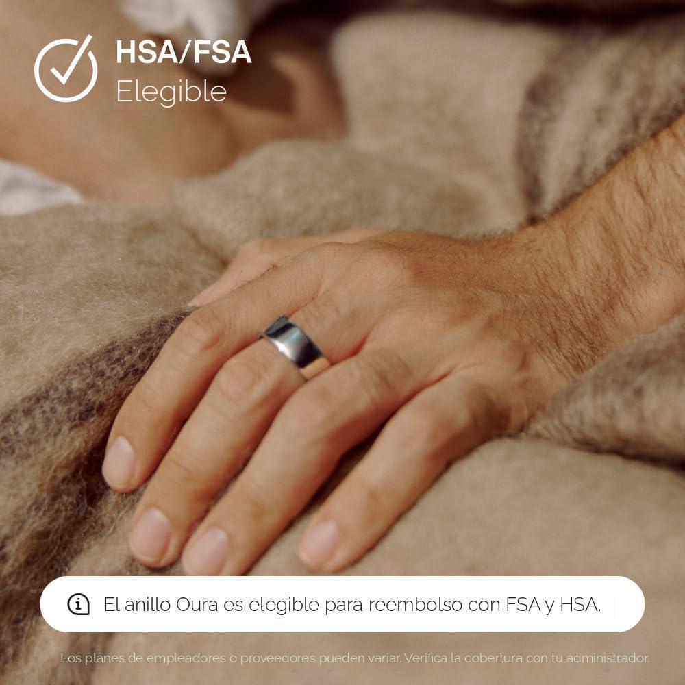Anillo inteligente Oura 4 en plata, monitorea salud, sueño, actividad y más. Compatible con iOS y Android, resistente al agua