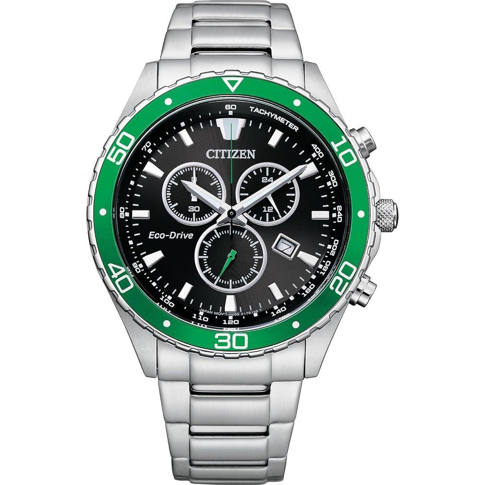 Citizen Men's Eco-Drive Weekender Sport Casual, Silver-Tone Stainless Steel Bracelet Watch, Chronograph (Model: AT2386-55E)