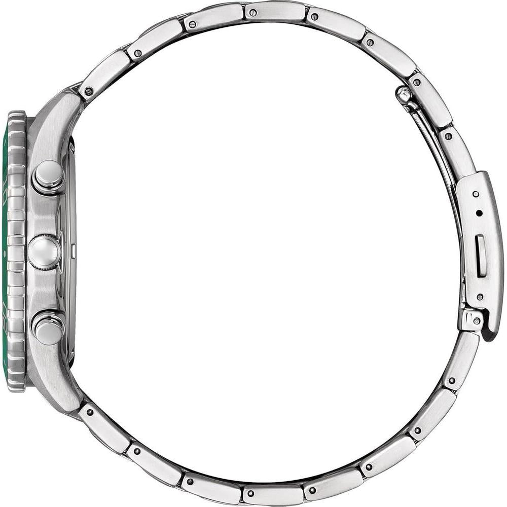 Reloj Citizen Eco-Drive Weekender Sport Casual, acero inoxidable plateado, cronógrafo y resistente al agua para hombre