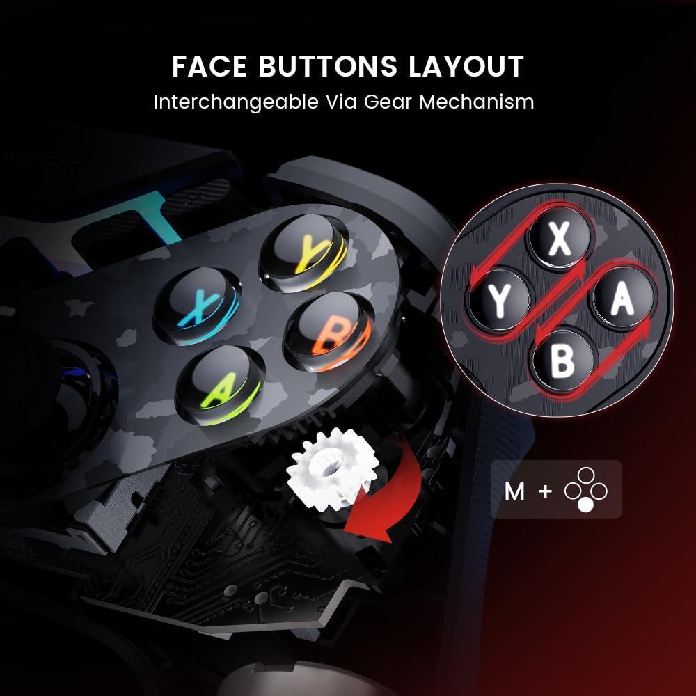 Controlador GameSir Tarantula Pro inalámbrico con botones intercambiables y sticks Mag-Res TMR
