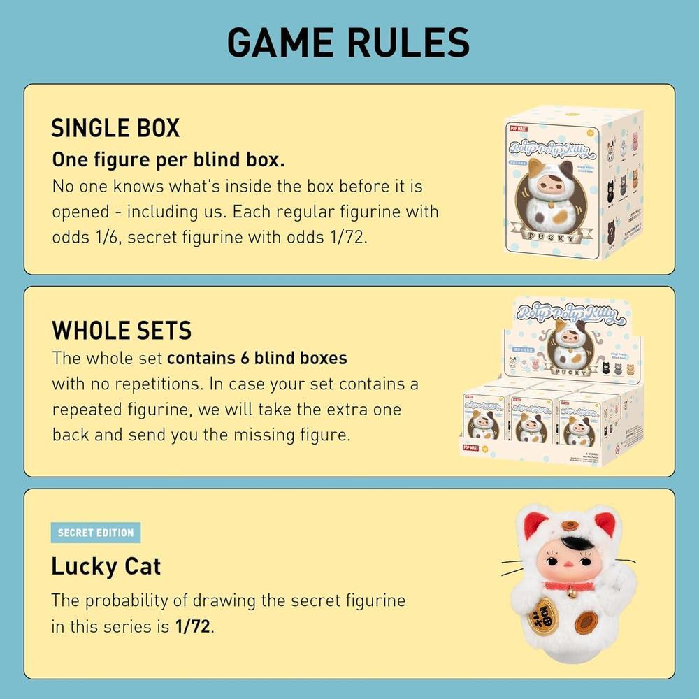 POP MART PUCKY Roly-Poly Kitty Series, figuras de vinilo en caja ciega, diseño aleatorio para coleccionistas y regalos