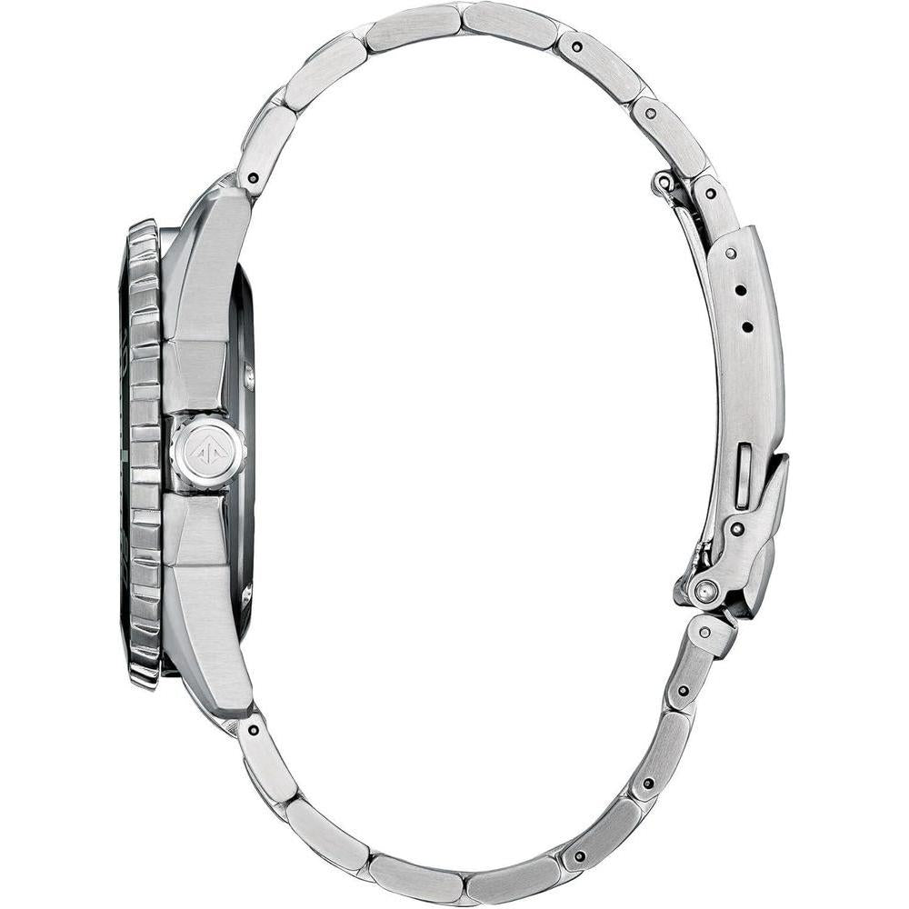 Citizen Eco-Dive Promaster Dive, reloj de pulsera de acero inoxidable plateado para hombre con esfera verde, 3 manecillas y calendario