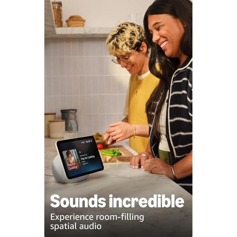 Amazon Echo Show 8 modelo reciente con pantalla HD rediseñada, audio espacial y control de Smart Home, color grafito
