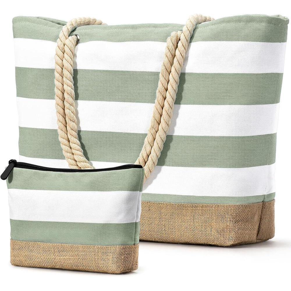Becokan Personalized Gifts for Women Beach Bag Initial Beach Tote Bag with Makeup Bag Birthday Gift for Her Travel Essentials