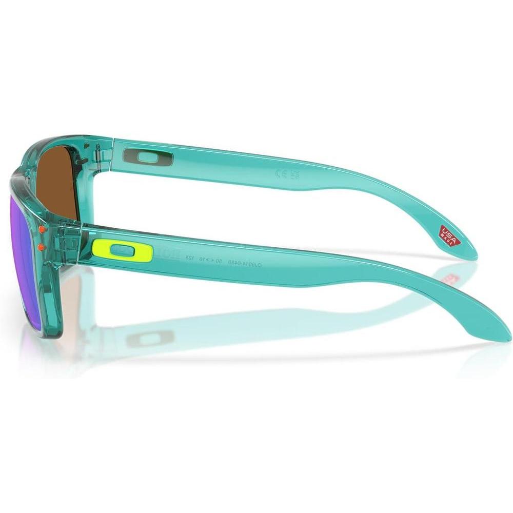 Gafas de sol Oakley Holbrook XXS para niños, diseño rectangular transparente con lentes Prizm violeta, protección UV