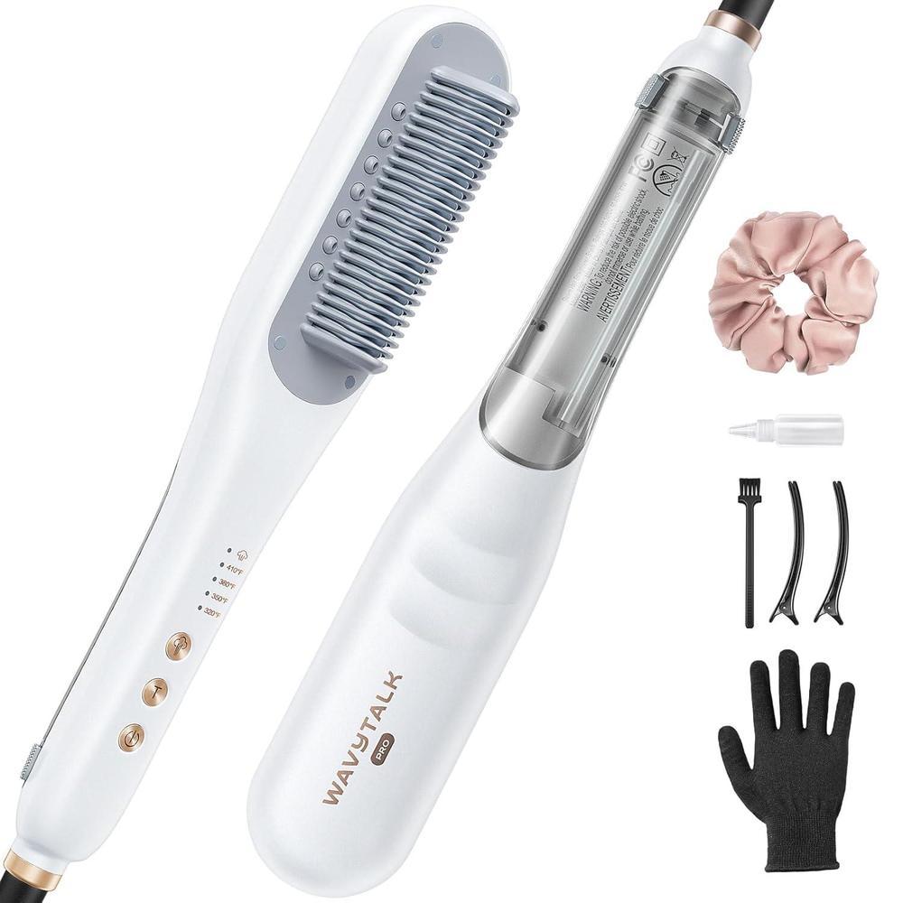 Wavytalk Cepillo alisador de cabello Pro Steamline Pro, cepillo alisador 3 en 1, el vapor reduce el daño, nutre el cabello y acelera el alisado