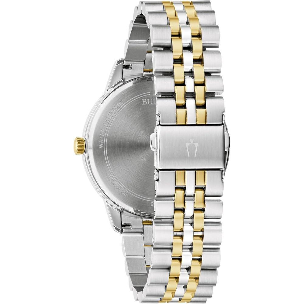 Bulova Reloj de Pulsera clásico de acero inoxidable de dos tonos con diamantes y Quartz para hombre estilo 98D188
