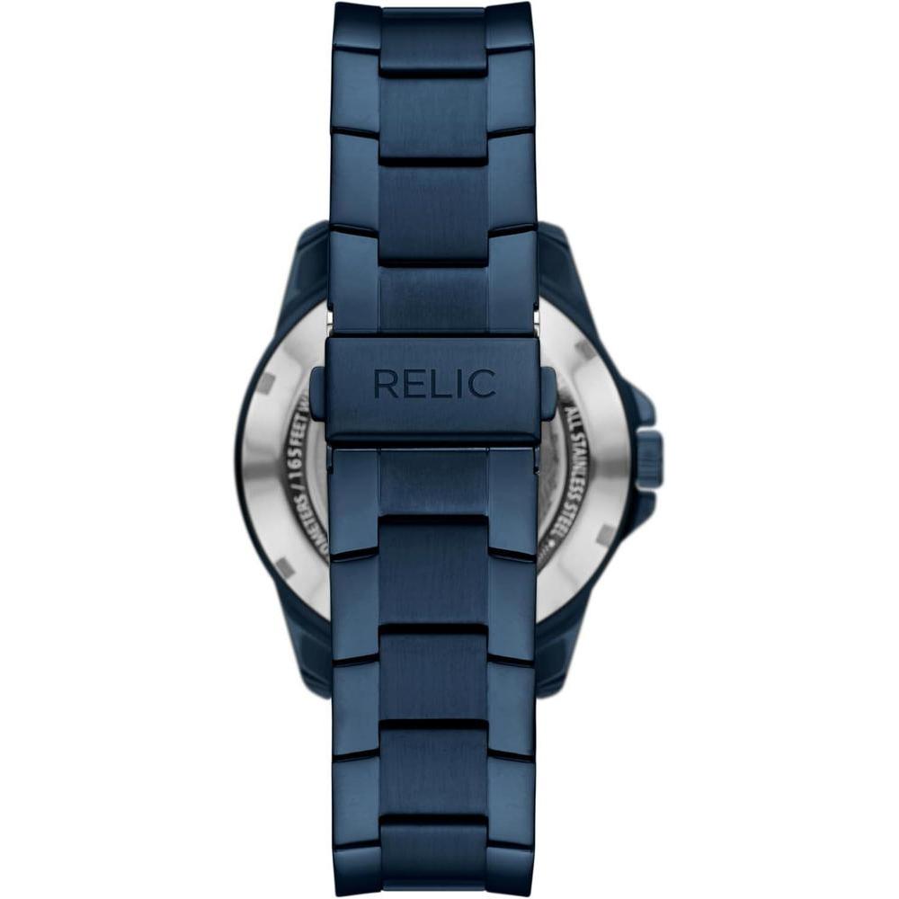 RELIC by Fossil, reloj masculino automático, esfera esqueleto azul, acero inoxidable, resistente al agua hasta 50 metros