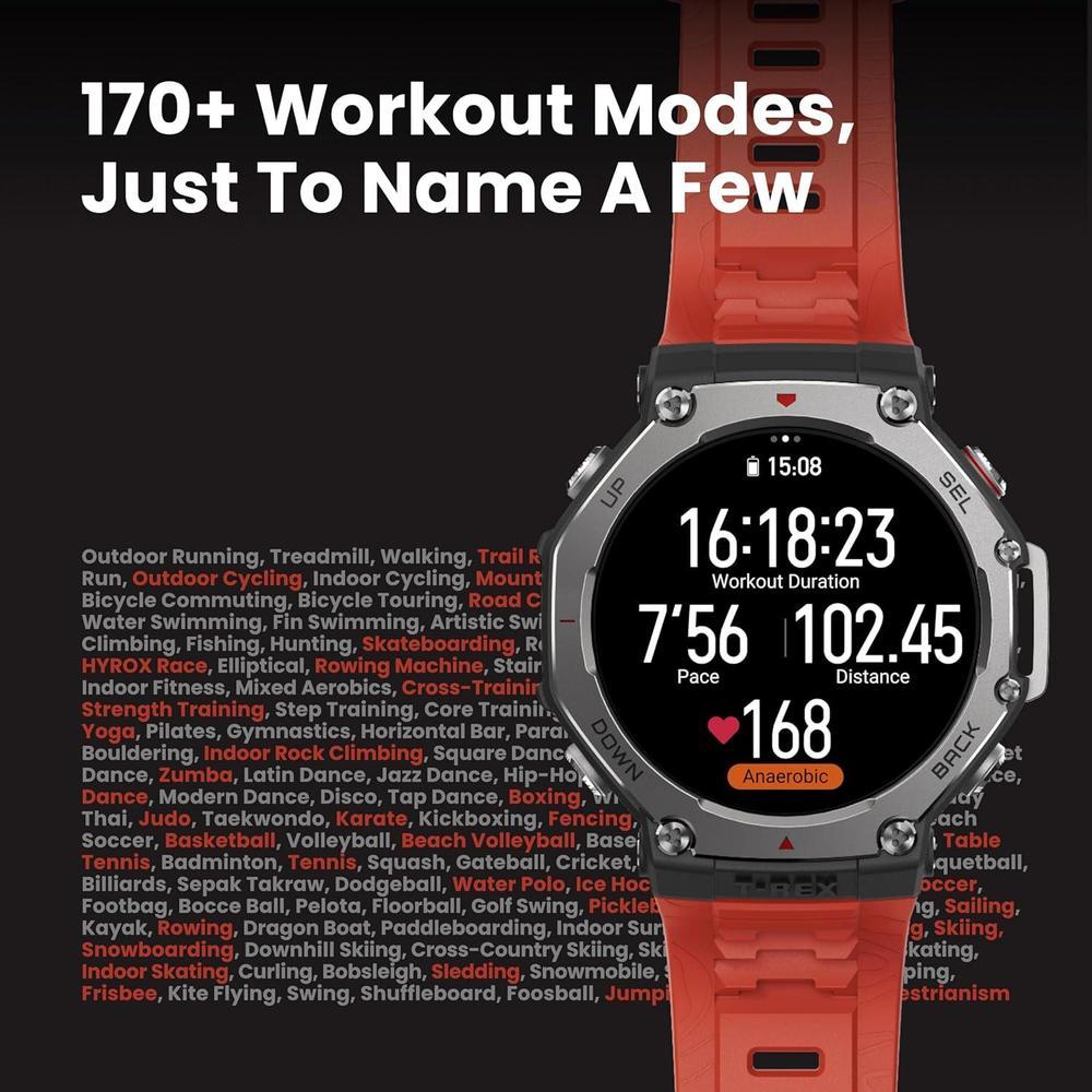 Amazfit T-Rex 3 - Reloj Inteligente Resistente Negro Con Pantalla Amoled 1.5 Pulgadas, Gps De Doble Banda Y 27 Días De Batería