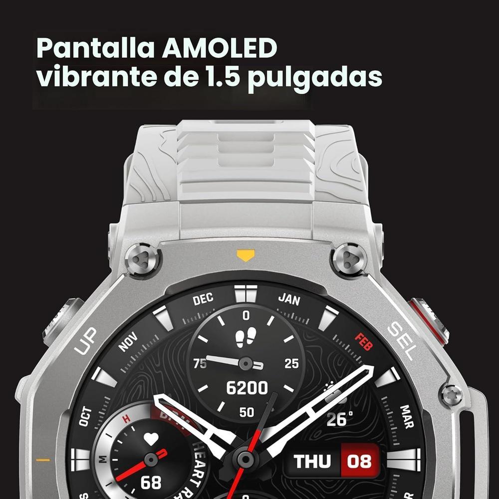 Amazfit T-Rex 3 - Reloj Inteligente Resistente Negro Con Pantalla Amoled 1.5 Pulgadas, Gps De Doble Banda Y 27 Días De Batería
