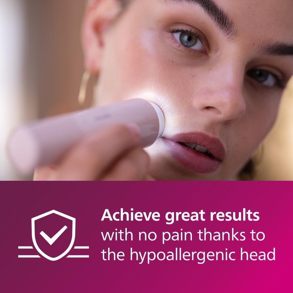 Philips Removedor de Vello Facial Serie 5000, Aseo Personal para Mujeres, Inalámbrico y Compacto, Cabezal Hipoalergénico