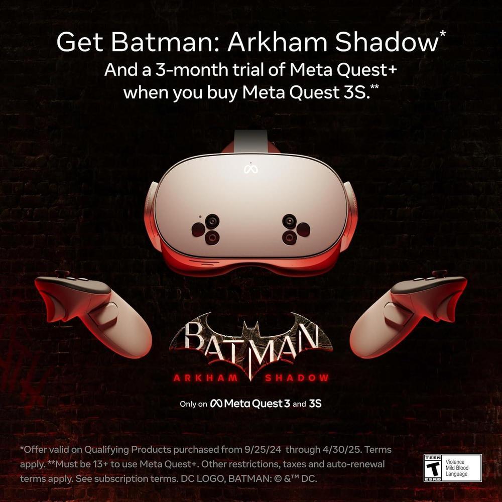 Meta Quest 3S 256GB — Obtén Batman: Arkham Shadow y 3 meses de prueba de Meta Quest+ incluidos