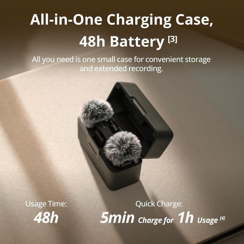 Micrófono inalámbrico DJI Lavalier Mini para iPhone, cámara y Android, diseño ultraligero con audio detallado y cancelación de ruido