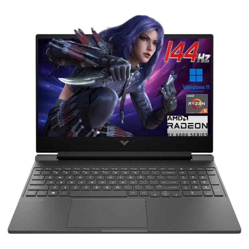 HP Victus 15.6" 144Hz FHD Gaming Laptop,AMD Ryzen 5 7535HS,16GB DDR5 RAM,512GB SSD,AMD Radeon RX 6550M,Beats RTX 2050,Backlit Keyboard,Windows11 Pro, Mica Silver